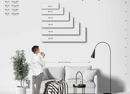 Mawgan Porth beach, Cornwall. Panoramic canvas picture print coastline. Stunning