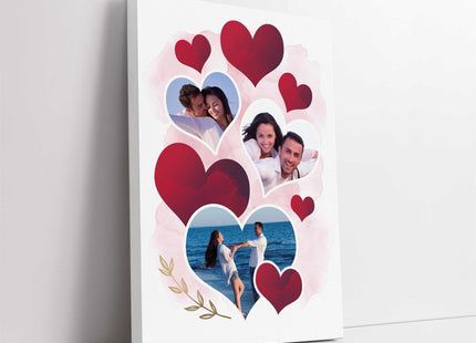 heart collage wall art canvas picture print custom with my pictures