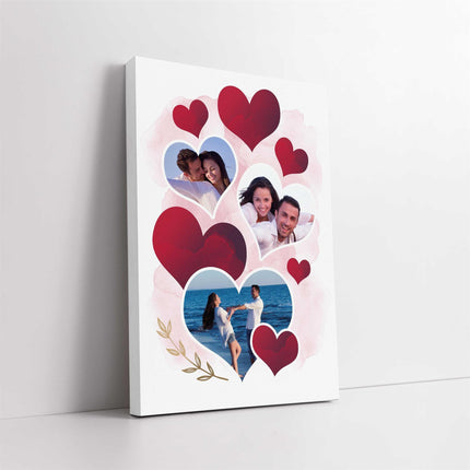 heart collage wall art canvas picture print custom with my pictures