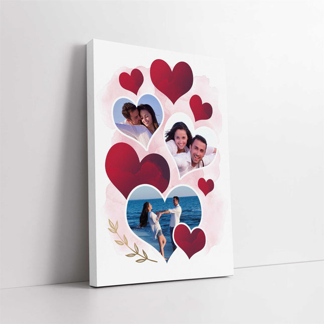 heart collage wall art canvas picture print custom with my pictures
