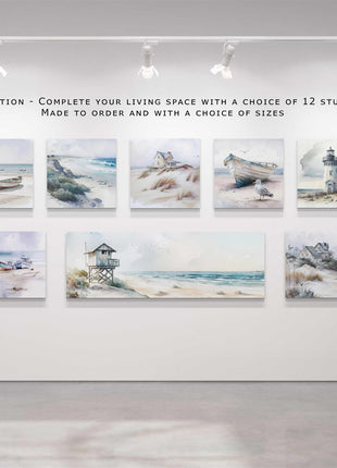 coastal art work portrait canvas picture print beach path painting set available