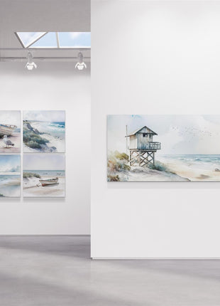 coastal art work portrait canvas picture print beach path painting set available