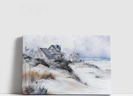 coastal art landscape canvas picture print beach houses painting set available