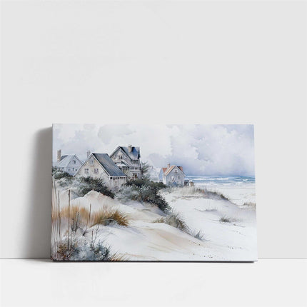 coastal art landscape canvas picture print beach houses painting set available