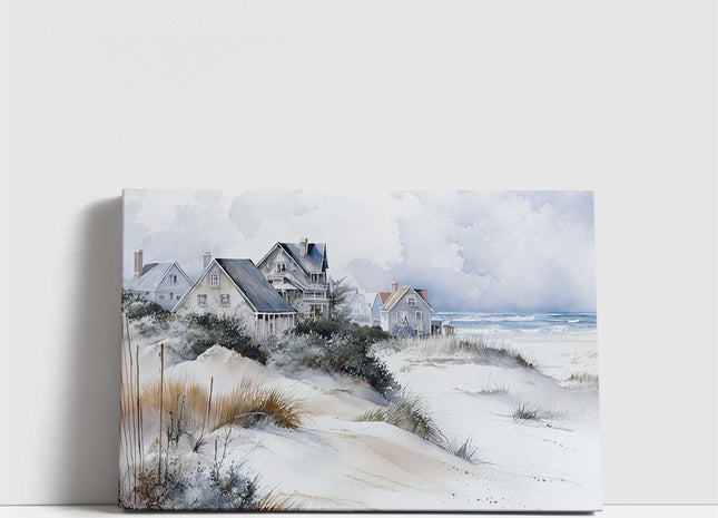 coastal art landscape canvas picture print beach houses painting set available