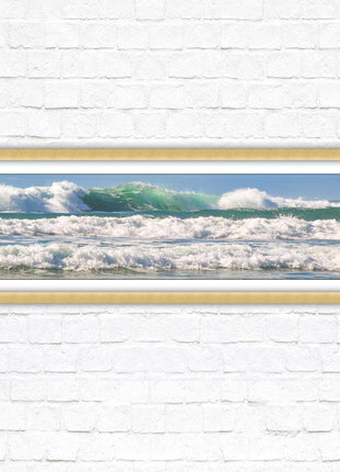 Crashing Waves. Beautiful ocean colours. Framed picture in a choice of frame colours and sizes