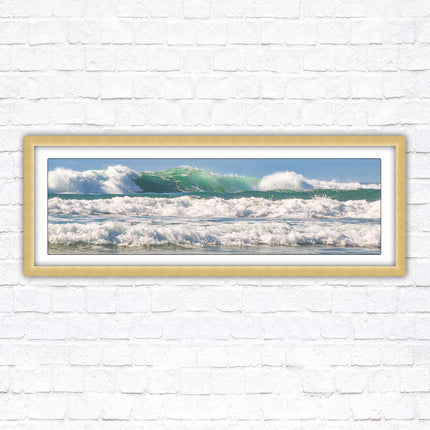 Crashing Waves. Beautiful ocean colours. Framed picture in a choice of frame colours and sizes