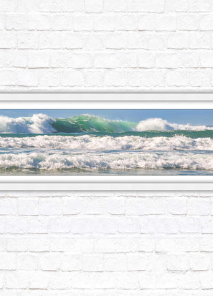 Crashing Waves. Beautiful ocean colours. Framed picture in a choice of frame colours and sizes