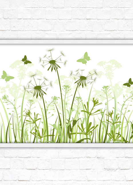 Butterflies and wild flowers. Framed picture with choice of frame colours