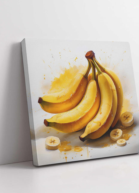 Food and drink square canvas picture. Fresh Bananas. A choice of sizes available. Unique Wall Art