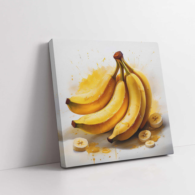 Food and drink square canvas picture. Fresh Bananas. A choice of sizes available. Unique Wall Art