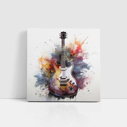 Guitar. Painting style Canvas wall art. Musical instrument canvas picture. A choice of sizes available.