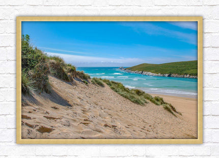 Crantock Beach Seascape framed print choice of frame colour and sizes