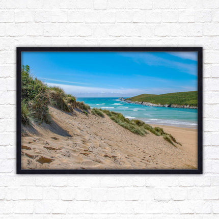 Crantock Beach Seascape framed print choice of frame colour and sizes