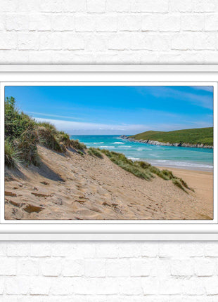 Crantock Beach Seascape framed print choice of frame colour and sizes