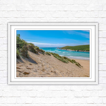 Crantock Beach Seascape framed print choice of frame colour and sizes
