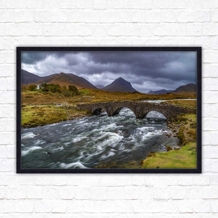Isle of Skye, Scotland. The Old Bridge at Sligachan. Framed picture print with a choice of frame colours.