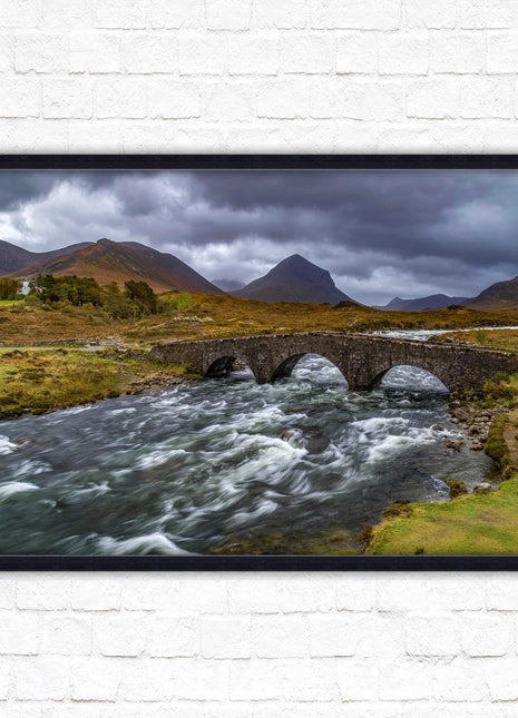 Isle of Skye, Scotland. The Old Bridge at Sligachan. Framed picture print with a choice of frame colours.