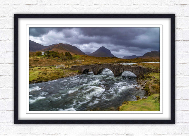 Isle of Skye, Scotland. The Old Bridge at Sligachan. Framed picture print with a choice of frame colours.