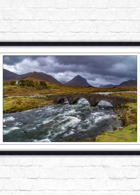 Isle of Skye, Scotland. The Old Bridge at Sligachan. Framed picture print with a choice of frame colours.