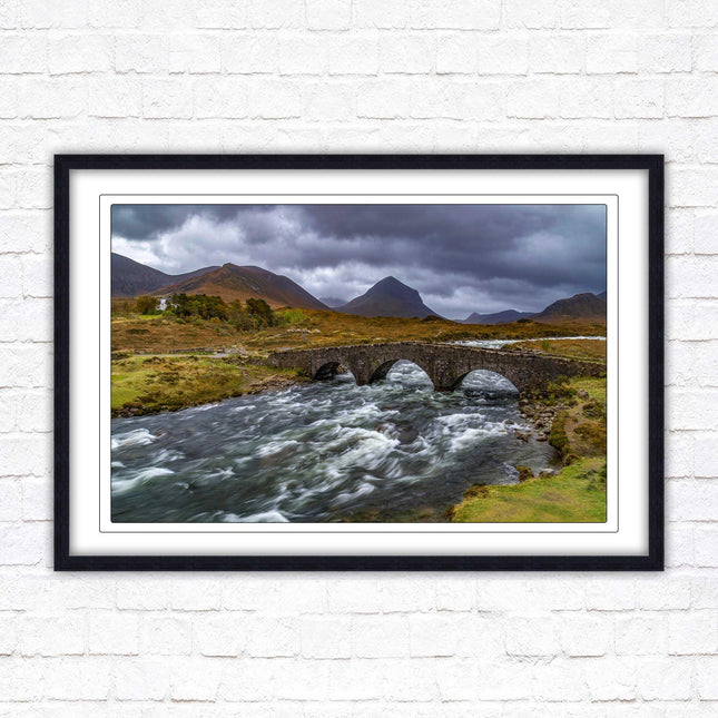 Isle of Skye, Scotland. The Old Bridge at Sligachan. Framed picture print with a choice of frame colours.