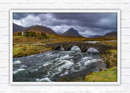Isle of Skye, Scotland. The Old Bridge at Sligachan. Framed picture print with a choice of frame colours.