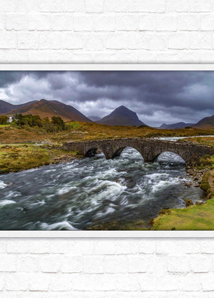 Isle of Skye, Scotland. The Old Bridge at Sligachan. Framed picture print with a choice of frame colours.