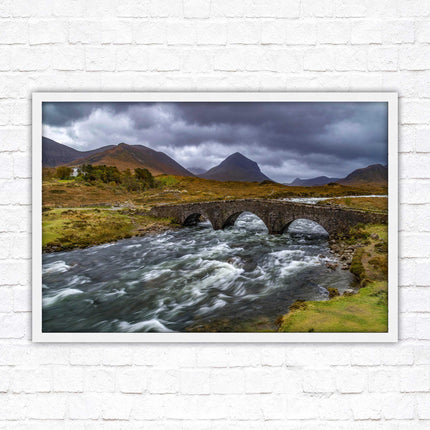 Isle of Skye, Scotland. The Old Bridge at Sligachan. Framed picture print with a choice of frame colours.