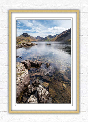 Wast Water in the Lake District. Printed, Framed picture with choice of frame colours and options.