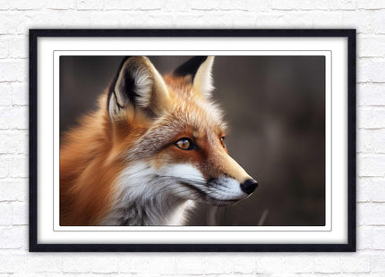 Fox. Framed picture, with choice of frame colours and options.