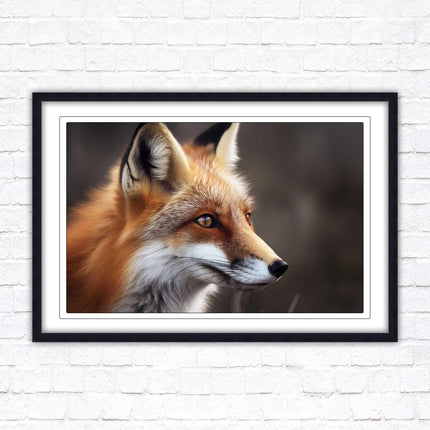 Fox. Framed picture, with choice of frame colours and options.