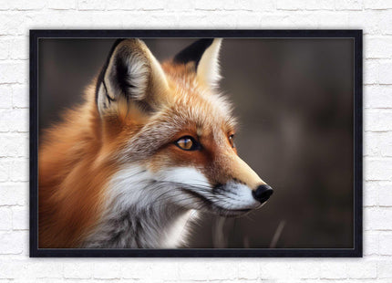 Fox. Framed picture, with choice of frame colours and options.