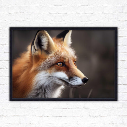 Fox. Framed picture, with choice of frame colours and options.
