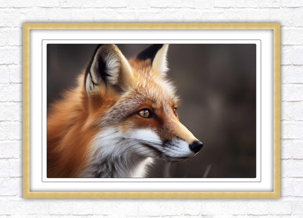 Fox. Framed picture, with choice of frame colours and options.