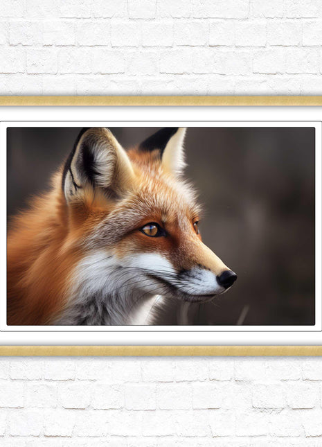 Fox. Framed picture, with choice of frame colours and options.
