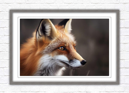 Fox. Framed picture, with choice of frame colours and options.