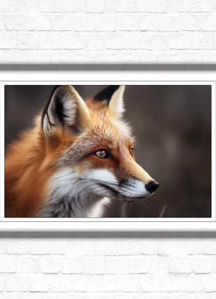 Fox. Framed picture, with choice of frame colours and options.
