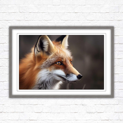 Fox. Framed picture, with choice of frame colours and options.