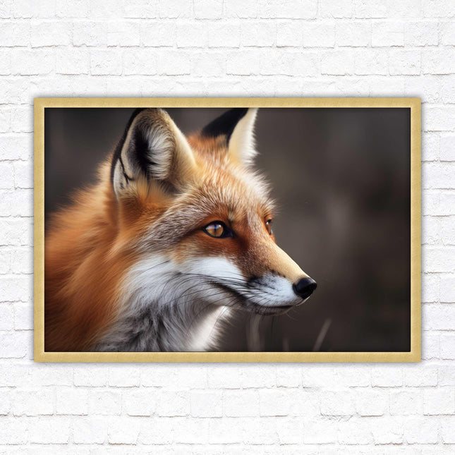 Fox. Framed picture, with choice of frame colours and options.