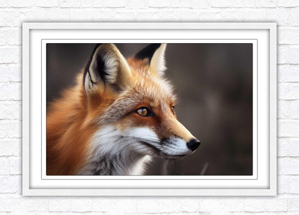 Fox. Framed picture, with choice of frame colours and options.