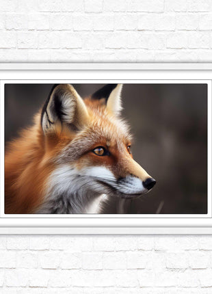 Fox. Framed picture, with choice of frame colours and options.