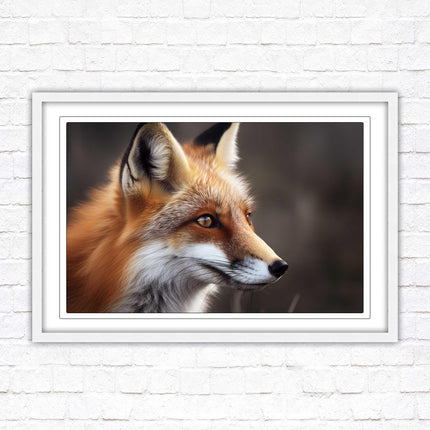 Fox. Framed picture, with choice of frame colours and options.