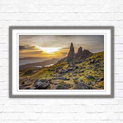Framed picture Isle of Skye, Scotland. Storr Cliffs print in frame, with choice of frame colours and options.