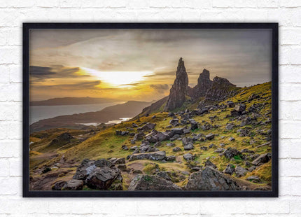 Framed picture Isle of Skye, Scotland. Storr Cliffs print in frame, with choice of frame colours and options.