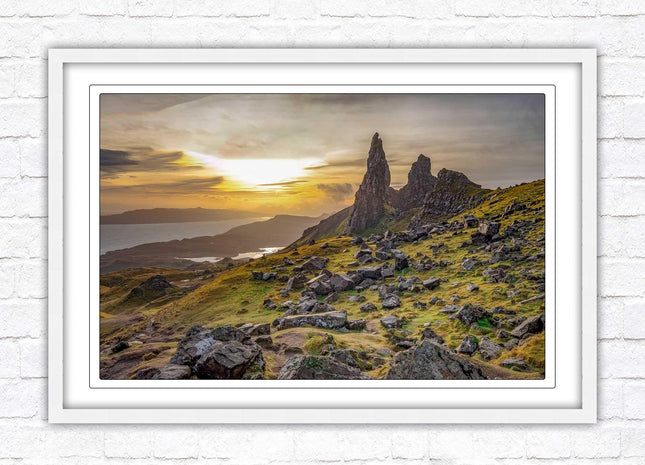 Framed picture Isle of Skye, Scotland. Storr Cliffs print in frame, with choice of frame colours and options.