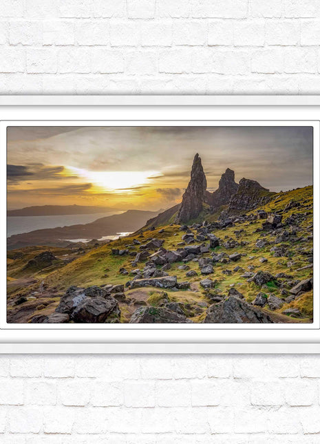 Framed picture Isle of Skye, Scotland. Storr Cliffs print in frame, with choice of frame colours and options.