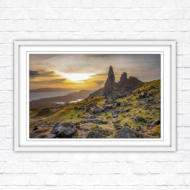 Framed picture Isle of Skye, Scotland. Storr Cliffs print in frame, with choice of frame colours and options.