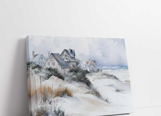 coastal art landscape canvas picture print beach houses painting set available