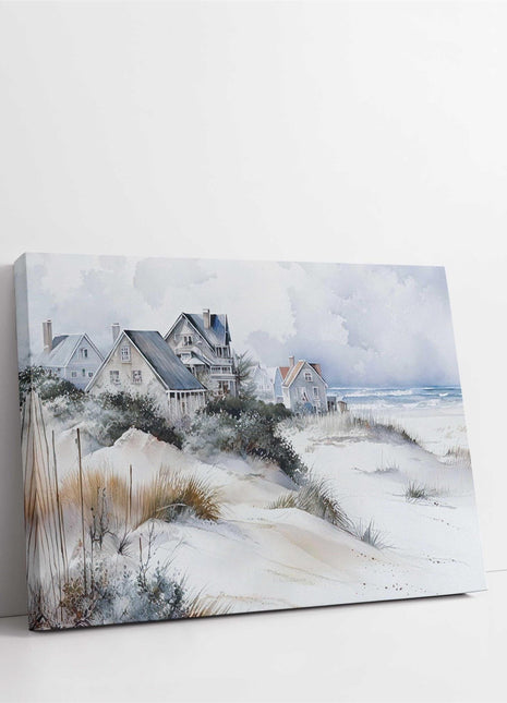 coastal art landscape canvas picture print beach houses painting set available