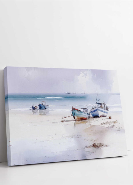 coastal art landscape canvas picture print boats painting set available